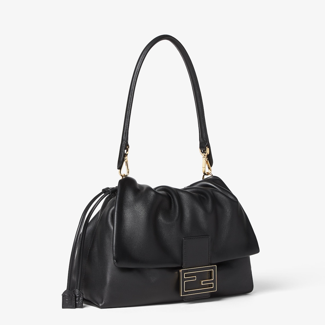 FENDI Mamma Baguette Large Black nappa leather bag - Image 2